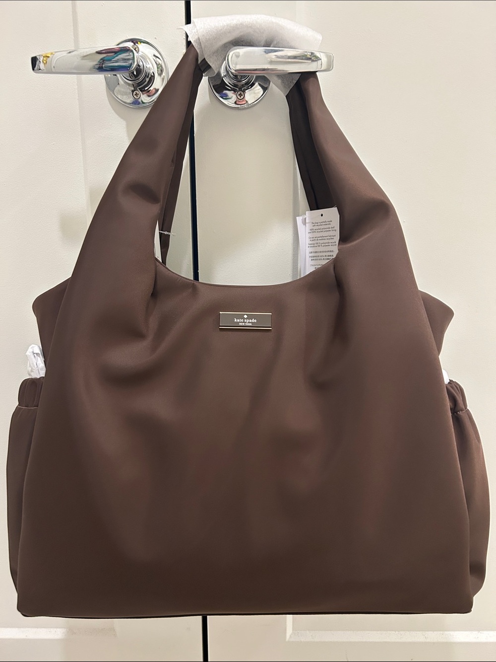Kate Spade (NWT) Carter Nylon Large Baby Bag in Hot Fudge